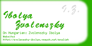 ibolya zvolenszky business card